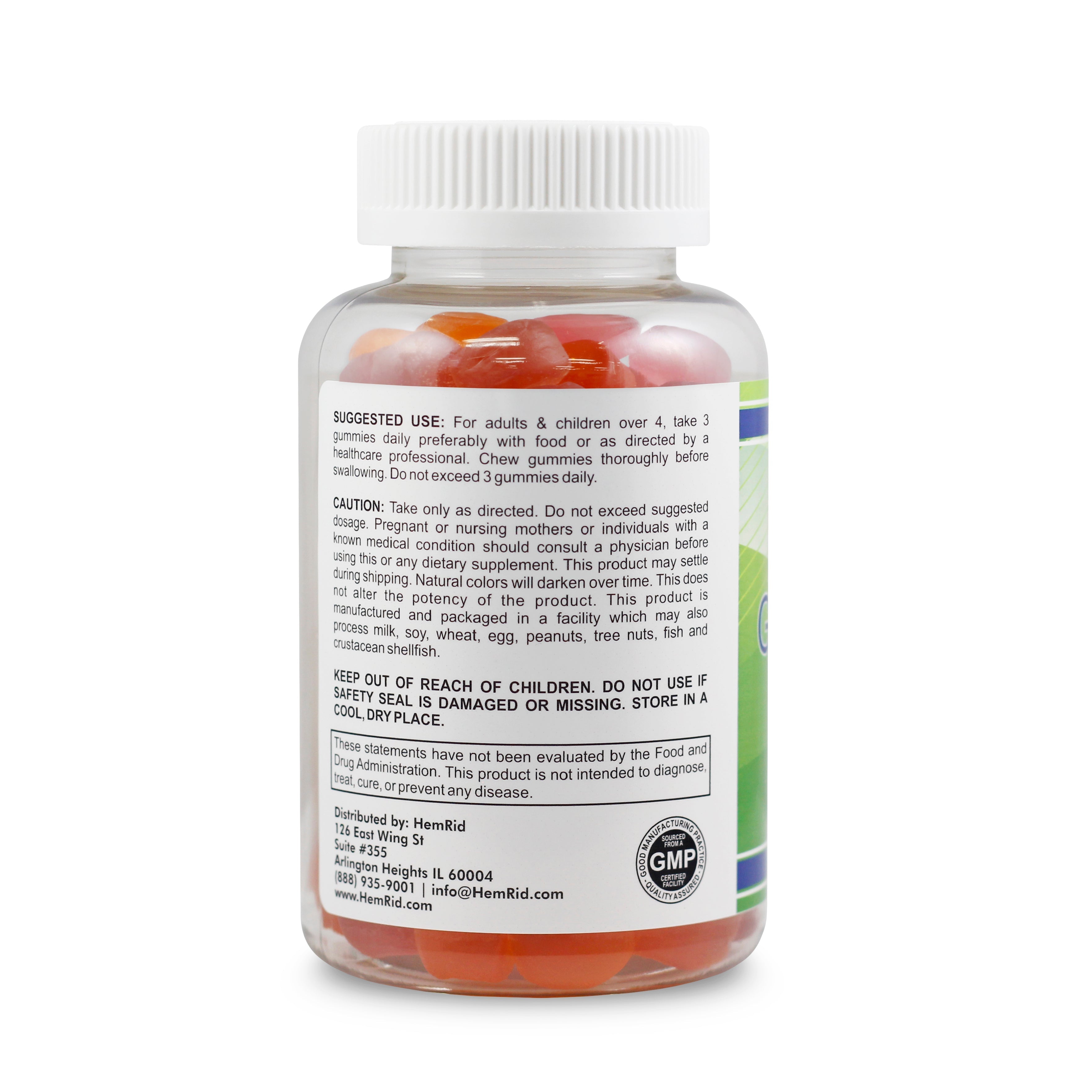 HemRid Fiber Gummies for Hemorrhoids - 5 Bottle Package