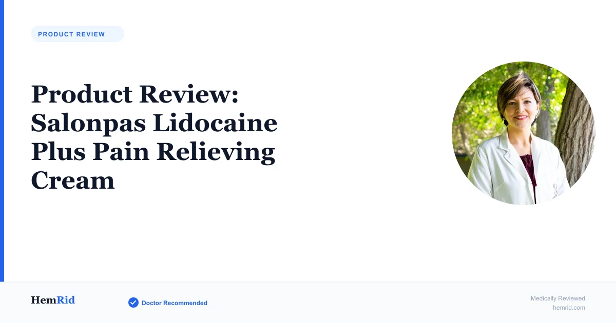 Product Review: Salonpas Lidocaine Plus Pain Relieving Cream — evidence-based guide by HemRid Medical Team