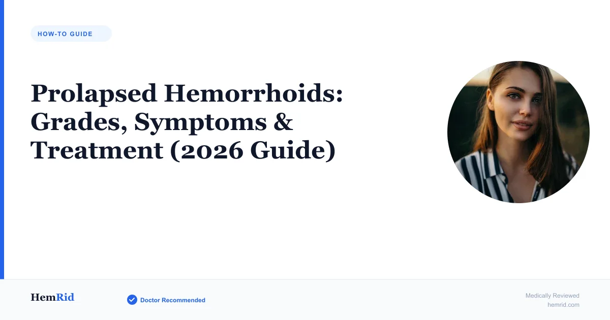 Prolapsed Hemorrhoids: Grades, Symptoms & Treatment (2026 Guide) — evidence-based guide by HemRid Medical Team