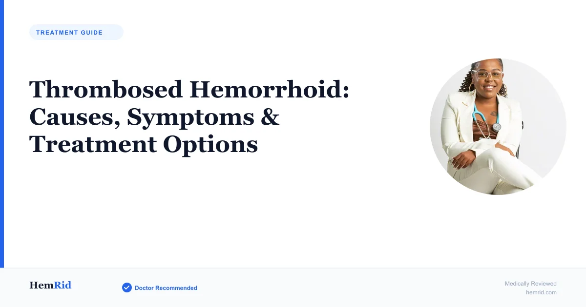 Thrombosed Hemorrhoid: Causes, Symptoms & Treatment Options (2026) — evidence-based guide by HemRid Medical Team